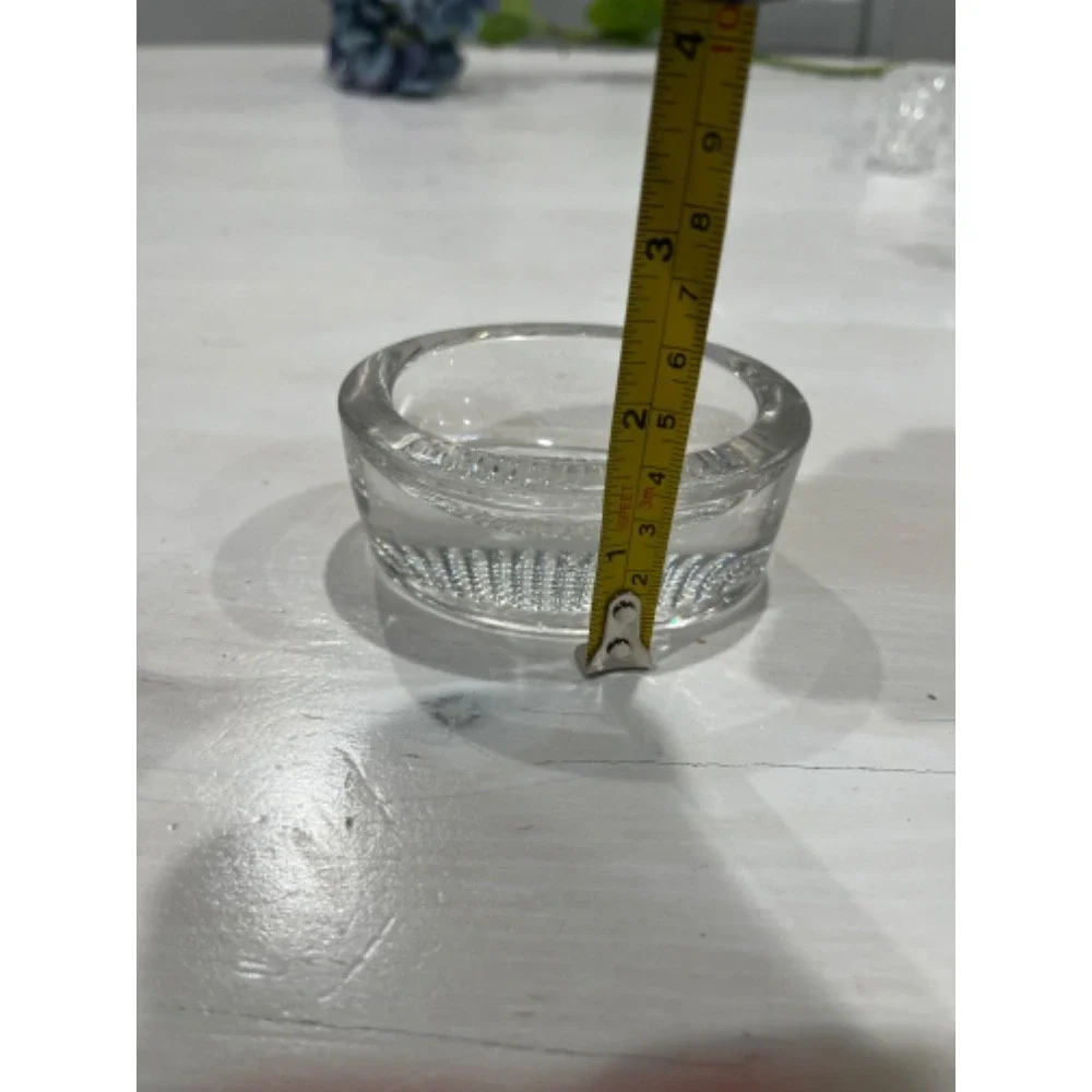 Clear Glass master Salt Cellar Open Top Round Shape Kitchen Decor 3.5
